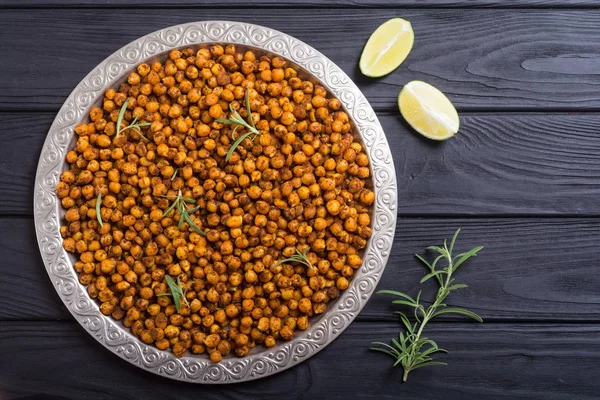 Grão Bico Assado Com Alecrim Snack Alimentos Assados — Fotografia de Stock