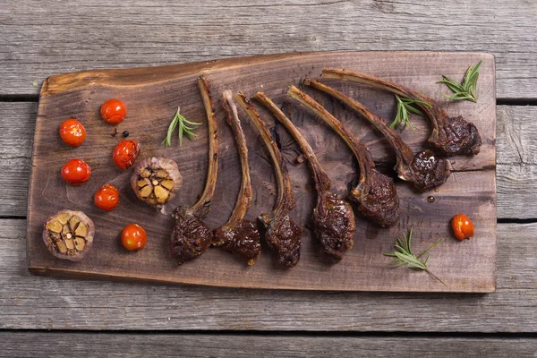 Grilled Ribs Rack Lamb Ingridient Food Background — Stock Photo, Image