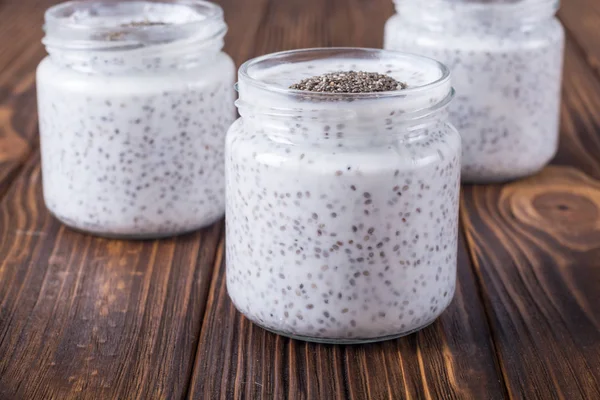 Chia Zaden Yogyrt Pudding Gezonde Voeding Superfood — Stockfoto