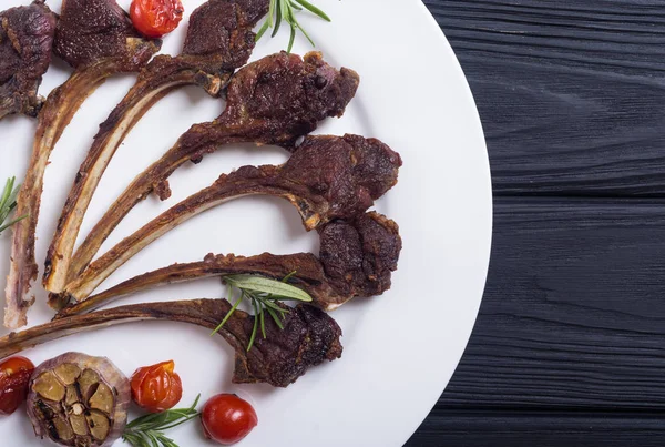 Grilled Ribs Rack Lamb Ingridient Food Background — Stock Photo, Image