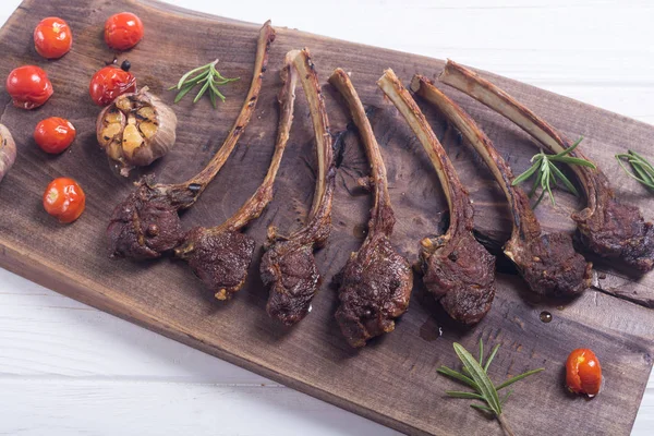 Grilled Ribs Rack Lamb Ingridient Food Background — Stock Photo, Image