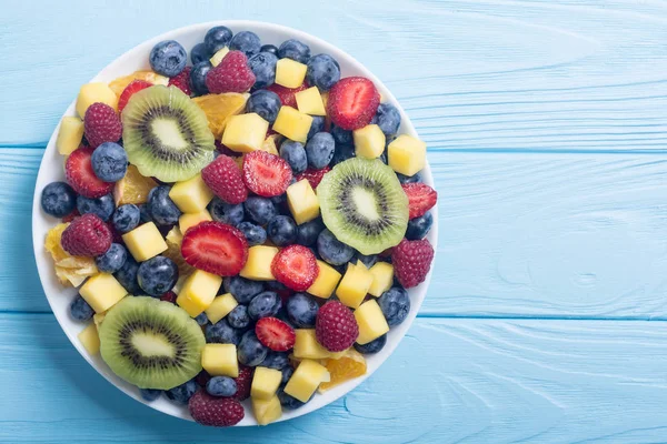 Ensalada Frutas Bayas Frescas Vitamina Sana Fondo Los Alimentos — Foto de Stock