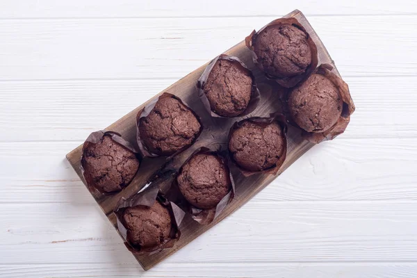 Muffins Chocolat Dessert Sucré Cupcake Contexte Alimentaire — Photo