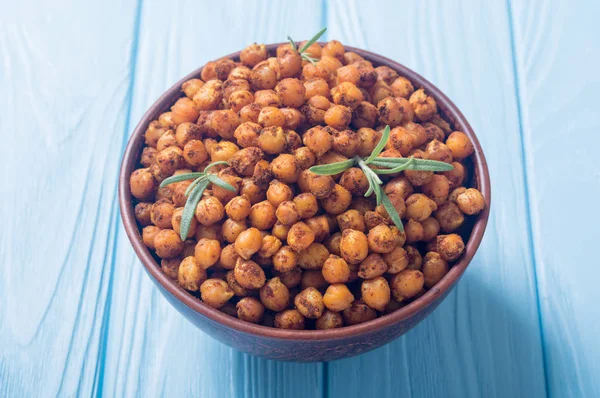 Garbanzos Asados Con Romero Snack Alimentos Horneados —  Fotos de Stock