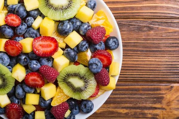 Ensalada Frutas Bayas Frescas Vitamina Sana Fondo Los Alimentos — Foto de Stock