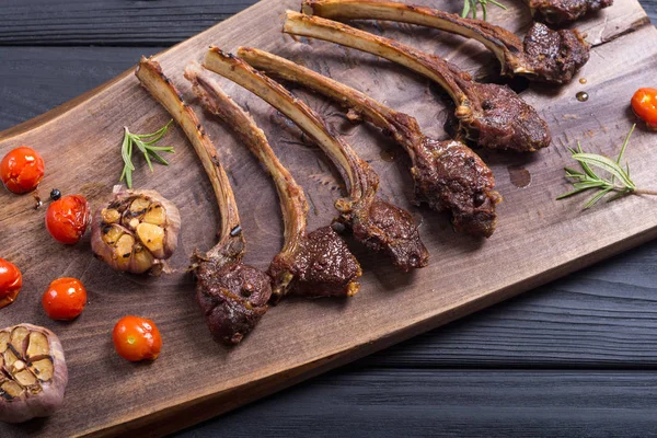 Grilled Ribs Rack Lamb Ingridient Food Background — Stock Photo, Image