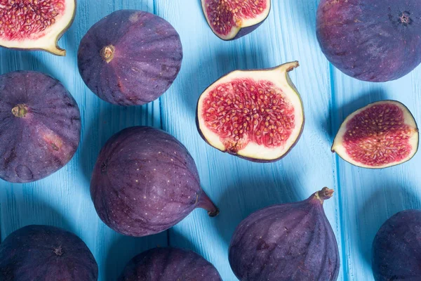 Fresh Autumn Fruit Figs Healthy Food Rustic Background — Stock Photo, Image