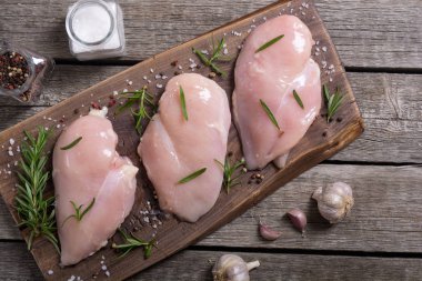 Madde ile çiğ tavuk göğsü (fileto). Et arka plan