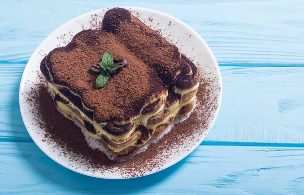 Домашний Торт Тирамису Милый Итальянский Десерт Продукты Питания — стоковое фото