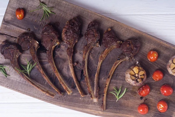 Grilled Ribs Rack Lamb Ingridient Food Background — Stock Photo, Image