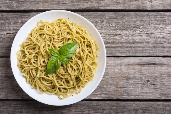 パスタ スパゲッティ ソース ペスト イタリア料理の背景 — ストック写真