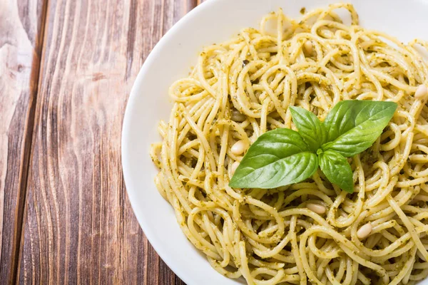 パスタ スパゲッティ ソース ペスト イタリア料理の背景 — ストック写真