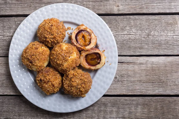 Traditionelle Österreichische Zwetschgenknödel Süßes Hausgemachtes Dessert — Stockfoto