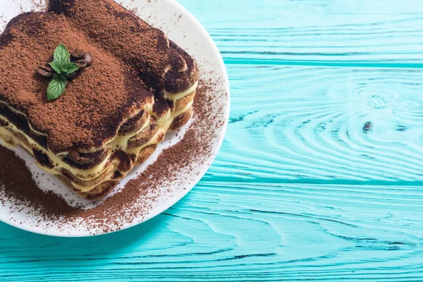 Homemade Tiramisu Cake Sweet Italian Dessert Food Background — Stock Photo, Image