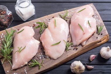 Madde ile çiğ tavuk göğsü (fileto). Et arka plan