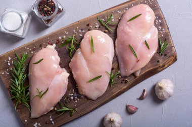 Madde ile çiğ tavuk göğsü (fileto). Et arka plan