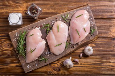 Madde ile çiğ tavuk göğsü (fileto). Et arka plan