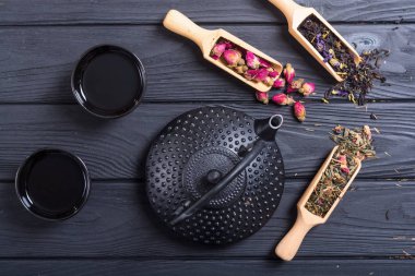 Geleneksel Çin bitkisel çay. Asya sağlıklı gıda backgeound