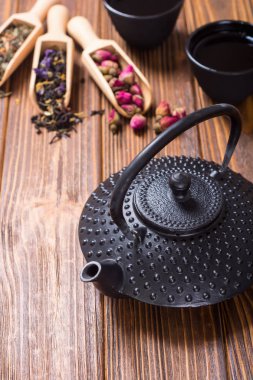 Geleneksel Çin bitkisel çay. Asya sağlıklı gıda backgeound