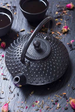 Geleneksel Çin bitkisel çay. Asya sağlıklı gıda backgeound