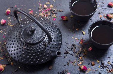 Geleneksel Çin bitkisel çay. Asya sağlıklı gıda backgeound