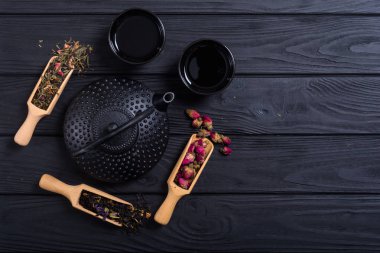 Geleneksel Çin bitkisel çay. Asya sağlıklı gıda backgeound