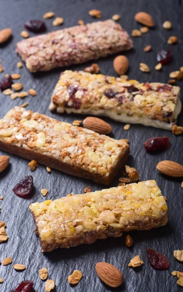 Desayuno Saludable Bocadillos Caseros Barras Granola Alimentación Vegana Fondo Energía —  Fotos de Stock