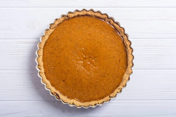 Torta Abóbora Tradicional Americana Caseira Fundo Alimentar Outono — Fotografia de Stock