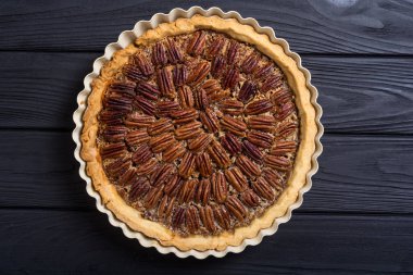 Sonbahar Amerikan cevizli turta. Şekerli tatlı. Gıda arka plan