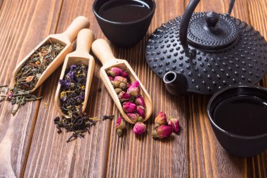 Geleneksel Çin bitkisel çay. Asya sağlıklı gıda backgeound