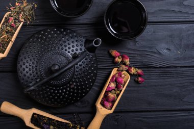 Geleneksel Çin bitkisel çay. Asya sağlıklı gıda backgeound