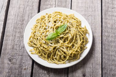 Sos pesto ile Makarna spagetti