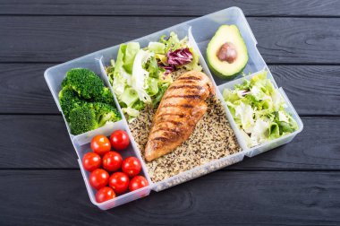 Öğle yemeği ile Gıda plastik konteyner