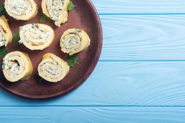 Ev yapımı Yumurta omlet rulo 