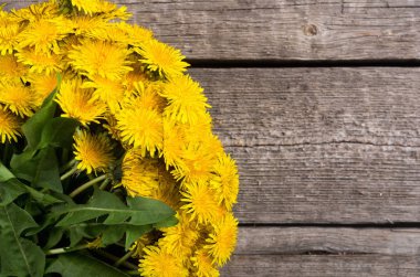 Sarı karahindiba çiçeği ile Sepet