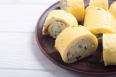 Ev yapımı Yumurta omlet rulo 