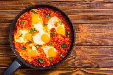 Geleneksel İsrail gıda Shakshuka 
