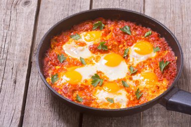 Geleneksel İsrail gıda Shakshuka 