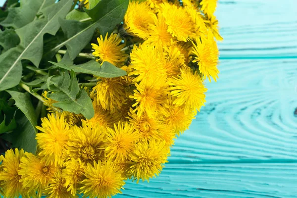 Cesta con flor de diente de león amarillo — Foto de Stock