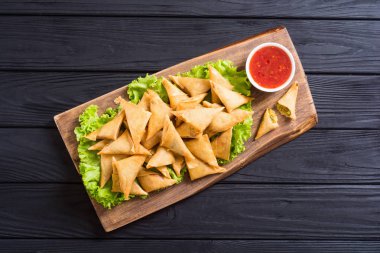 Geleneksel Asya vejetaryen gıda samosa