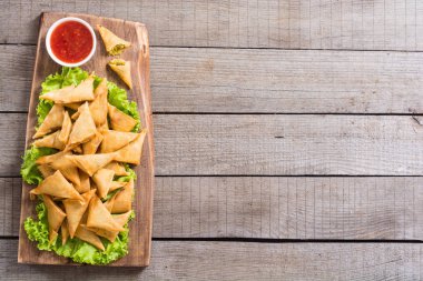 Geleneksel Asya vejetaryen gıda samosa