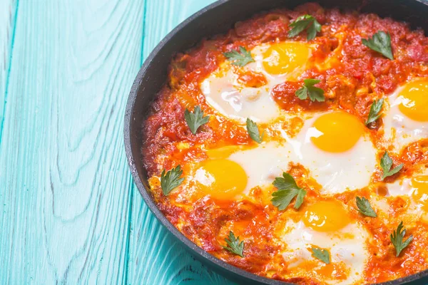 Geleneksel İsrail gıda Shakshuka 