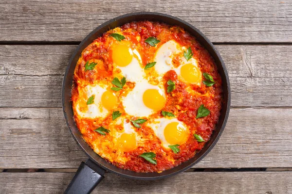 Geleneksel İsrail gıda Shakshuka 