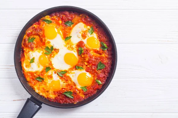 Geleneksel İsrail gıda Shakshuka 