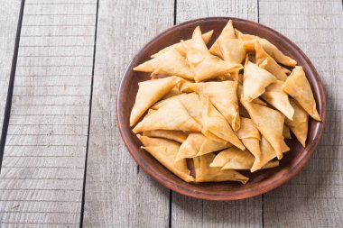 Geleneksel Asya vejetaryen gıda samosa