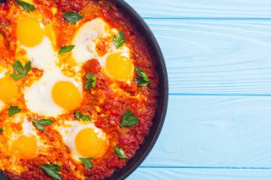Geleneksel İsrail gıda Shakshuka 