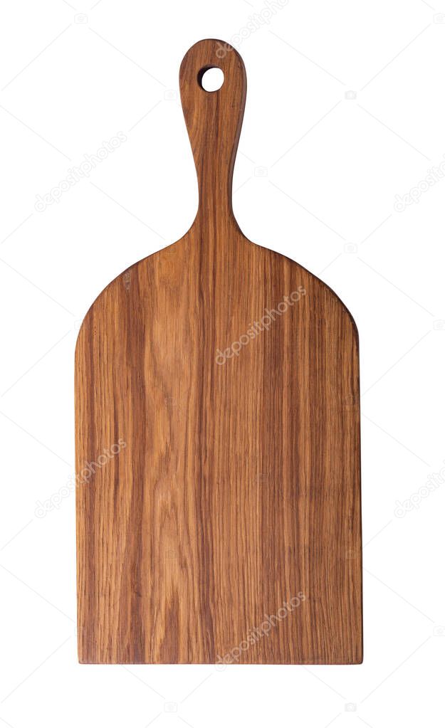 Rustic wooden board . Isolated on white background . With clipping path included.