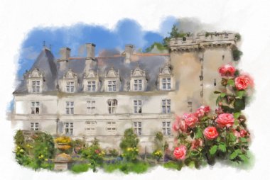 Villandry kale suluboya resim