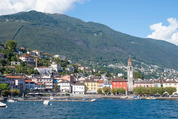 Fondo Pacífico Suiza Pequeña Ciudad Lago Maggiore — Foto de Stock