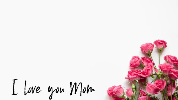 Mother Day Women Day Valentine Day Birthday Background Fresh Roses — Stock Photo, Image